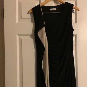 Calvin Klein black & tan dress